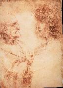 LEONARDO da Vinci Profiles of a young and an old man France oil painting reproduction